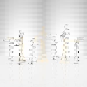 Two Handle Widespread Bathroom Sink Faucet in Polished Nickel